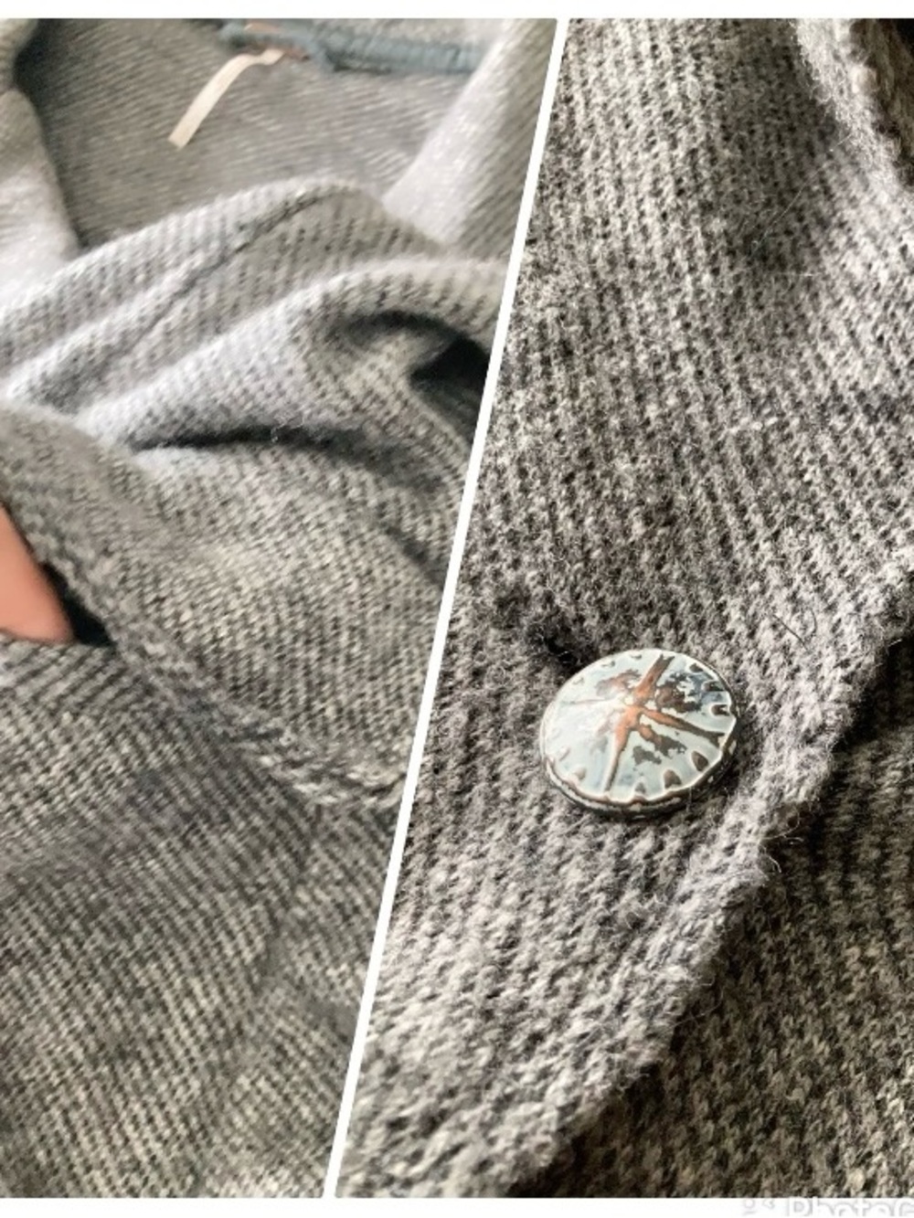 Free People Long Gray Duster Coat - Picture 8 of 11